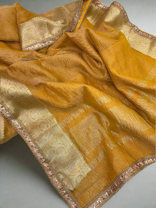 Crushed Banarasi Tissue Silk - The Pyt Store