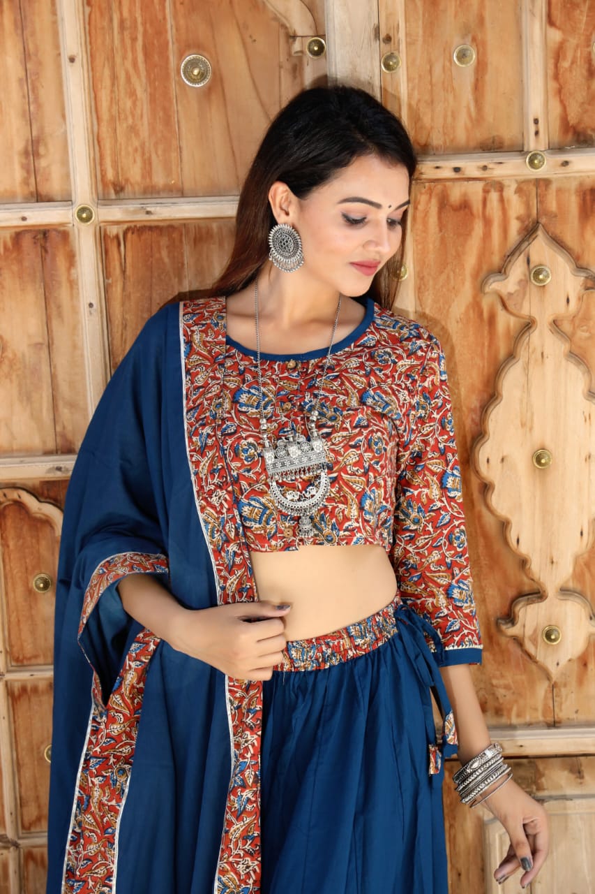 Handblock Lehenga - The Pyt Store