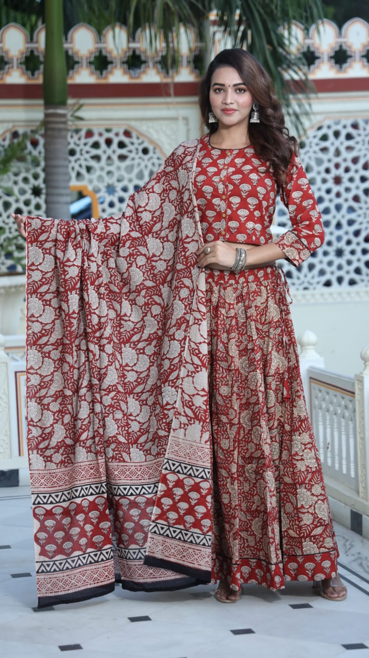 Handblock Lehenga - The Pyt Store