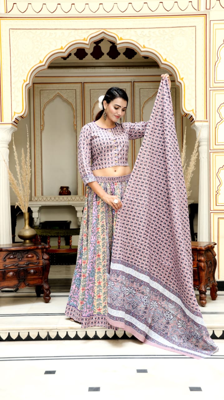 Handblock Lehenga - The Pyt Store