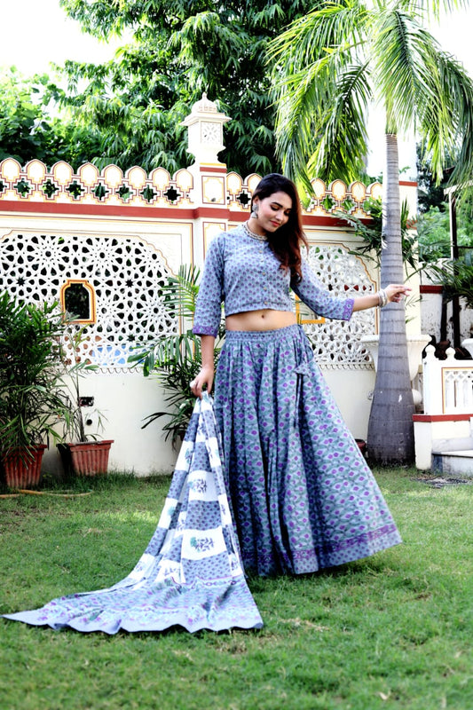 Handblock Lehenga - The Pyt Store