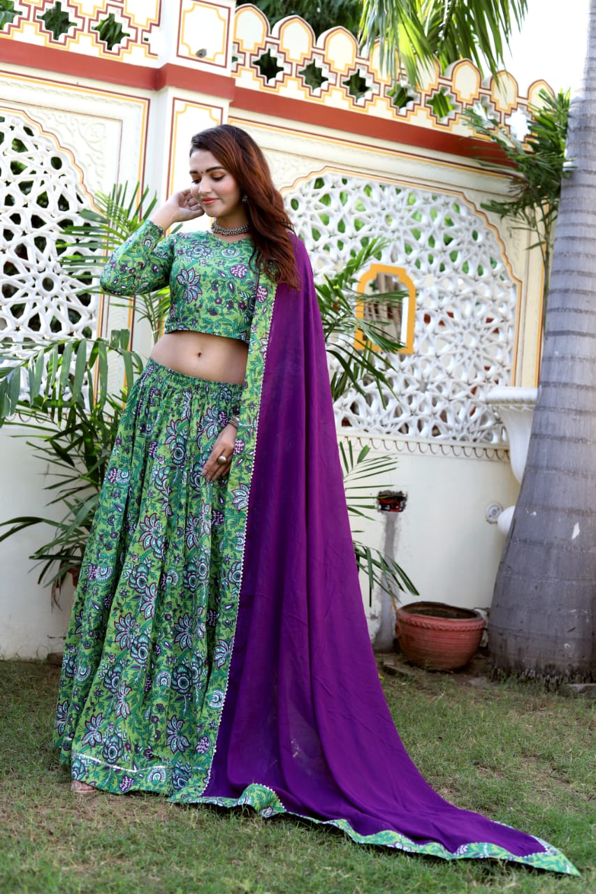 Handblock Lehenga - The Pyt Store