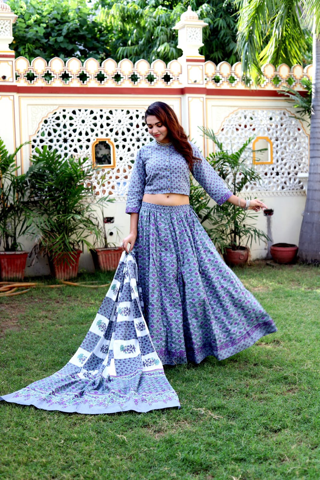 Handblock Lehenga - The Pyt Store