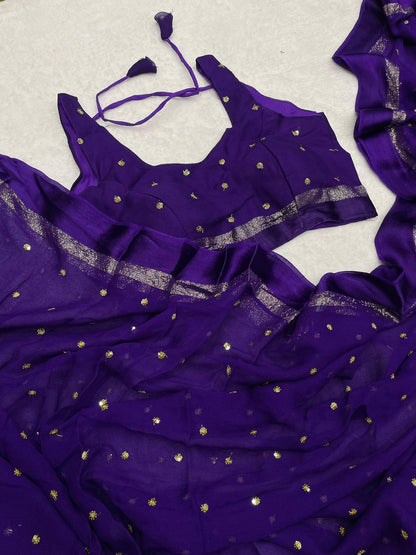 Viscose Georgette with readymade Blouse - The Pyt Store