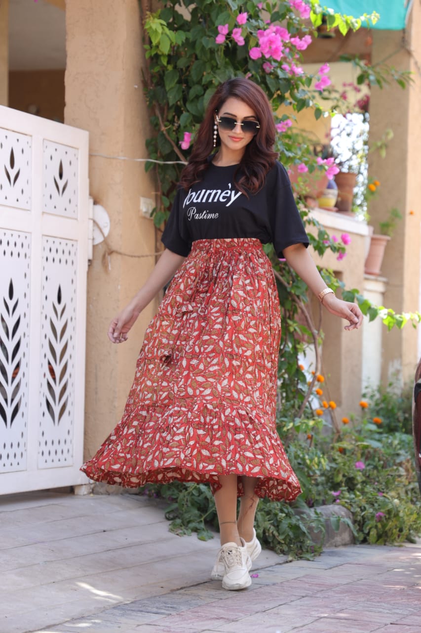 Handblock skirt - The Pyt Store