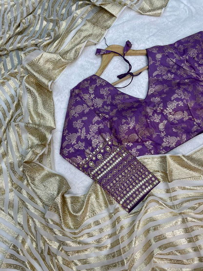 Viscose georgette with Readymade blouse - The Pyt Store