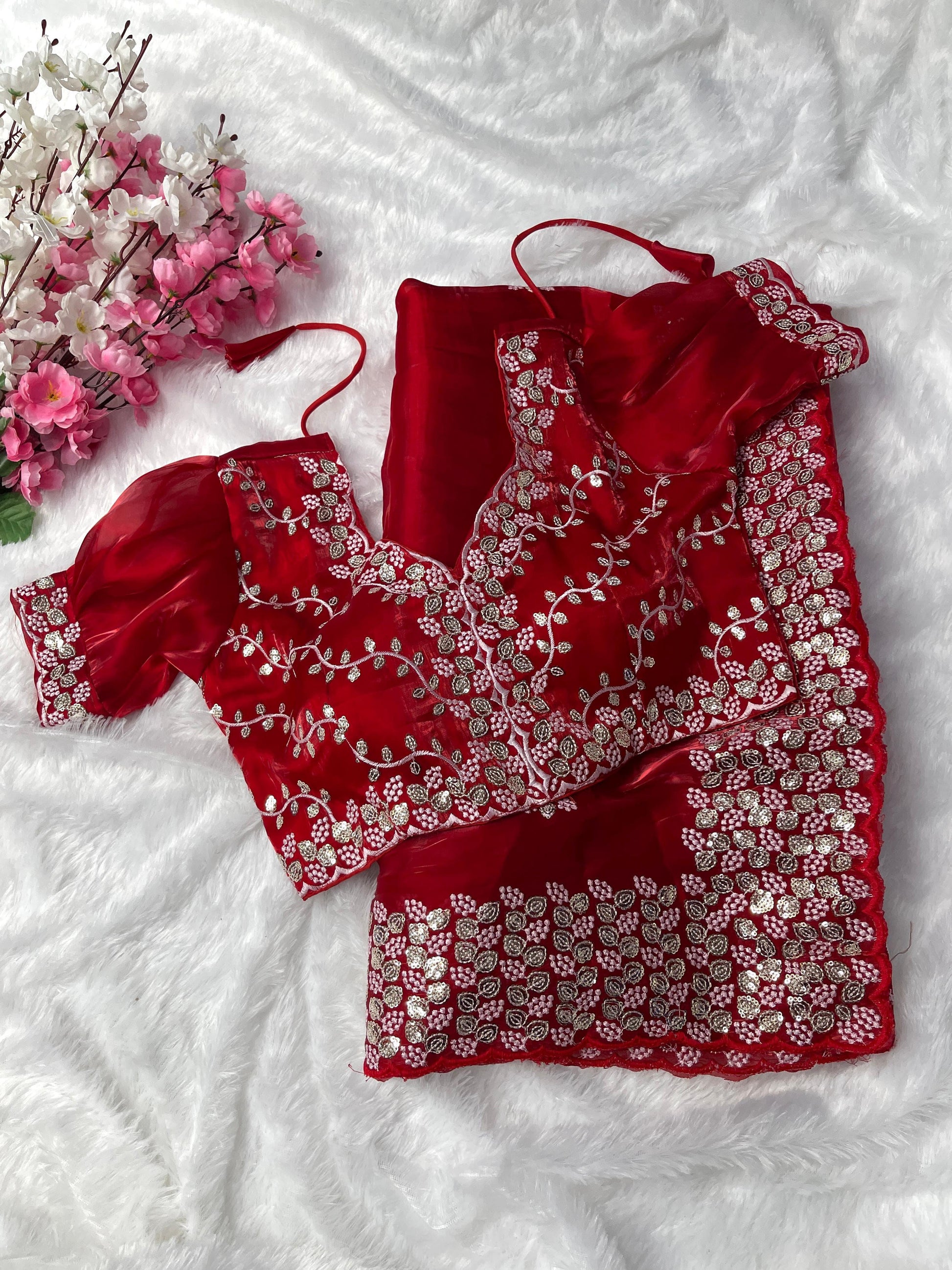 Designer Soft Silk with stitched blouse - The Pyt Store