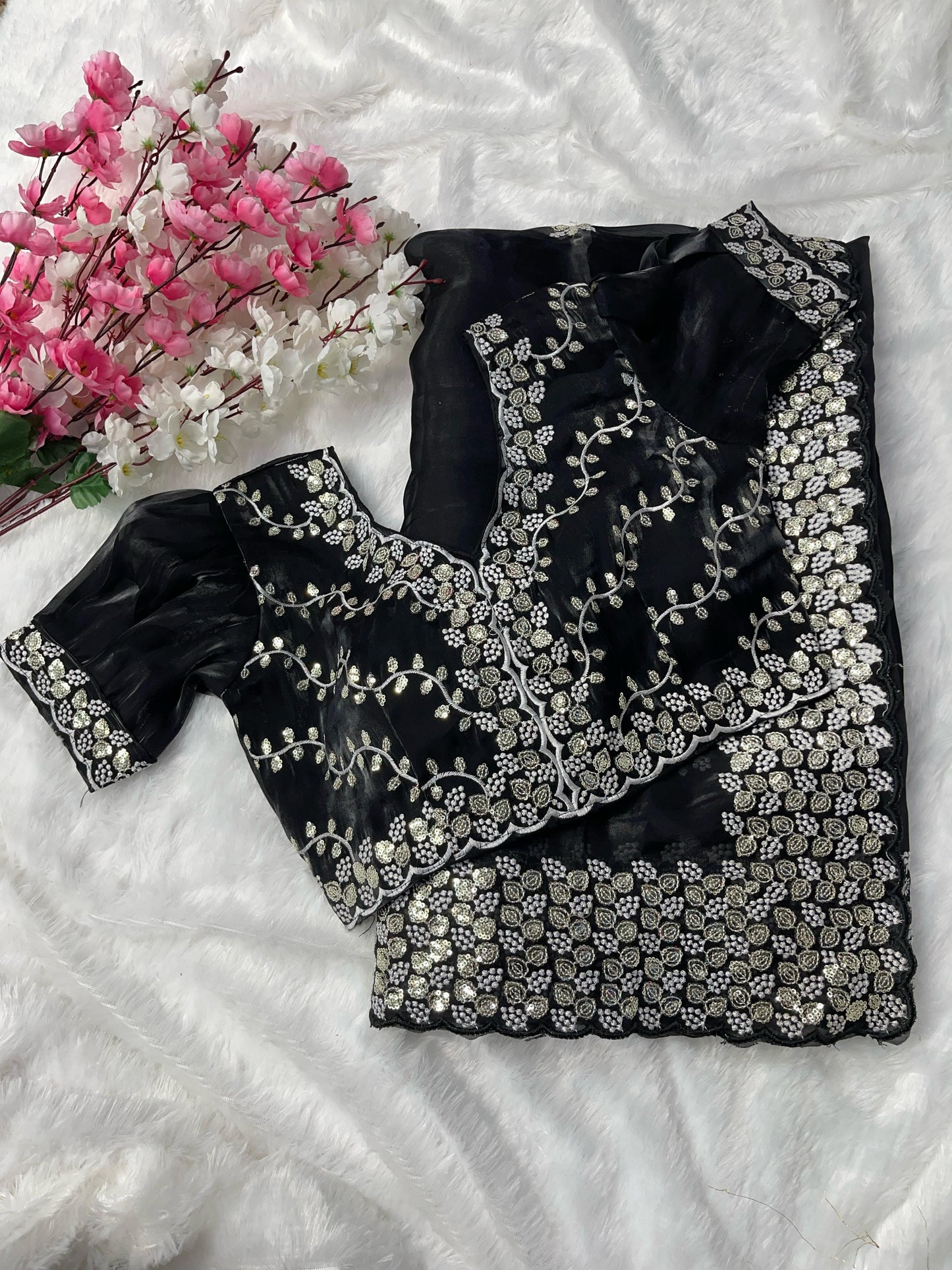 Designer Soft Silk with stitched blouse - The Pyt Store