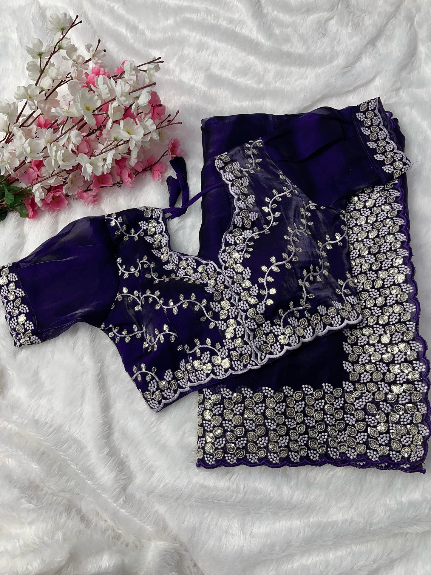 Designer Soft Silk with stitched blouse - The Pyt Store