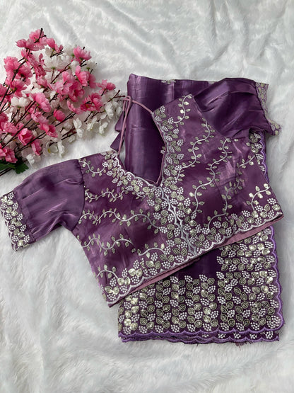 Designer Soft Silk with stitched blouse - The Pyt Store