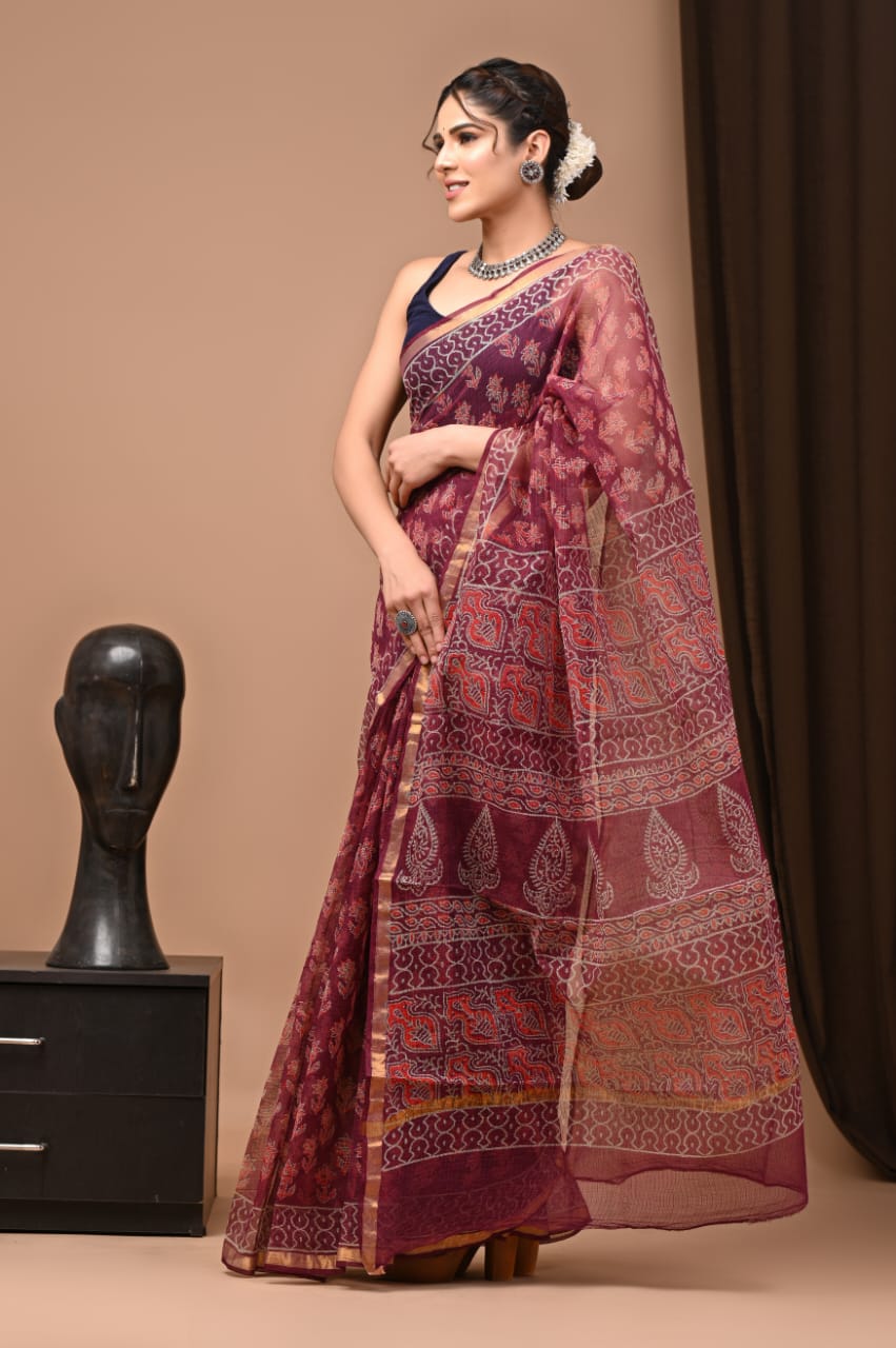 Pure Kota Doriya Saree - The Pyt Store