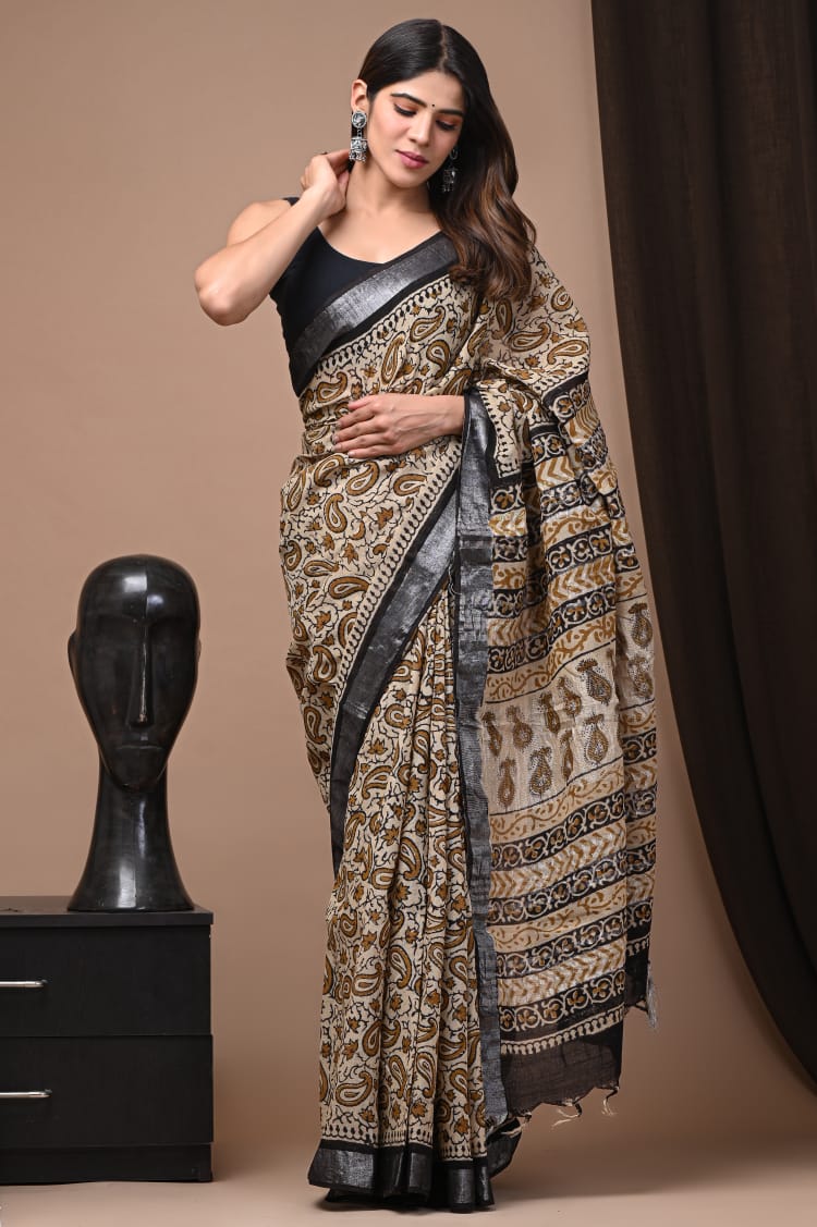 Pure Linen Saree - The Pyt Store