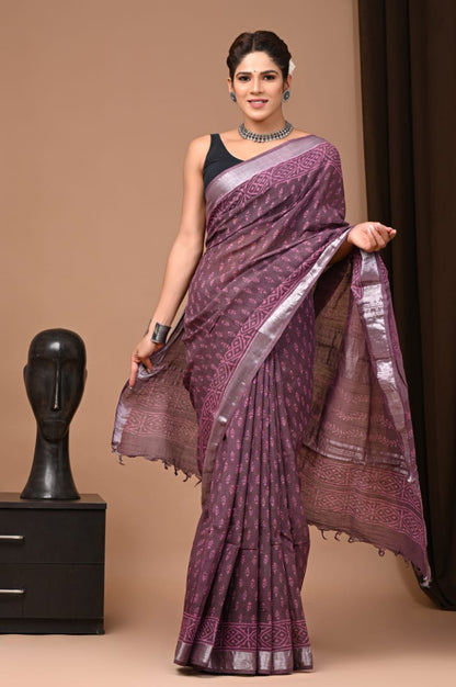 Pure Linen Saree - The Pyt Store