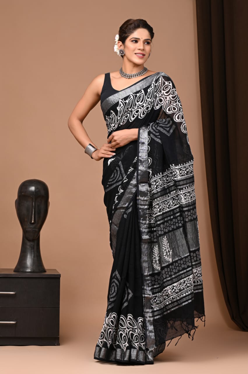 Pure Linen Saree - The Pyt Store