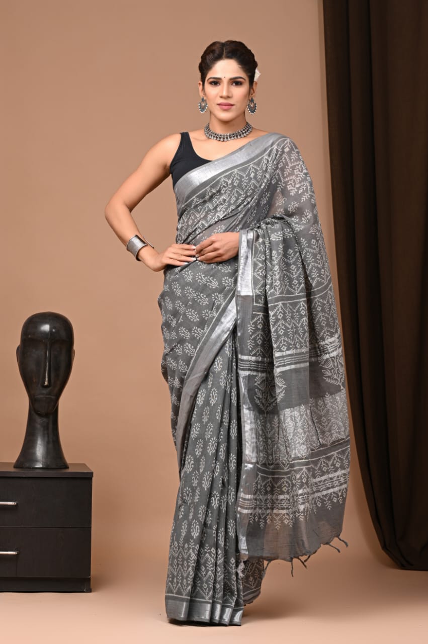 Pure Linen Saree - The Pyt Store