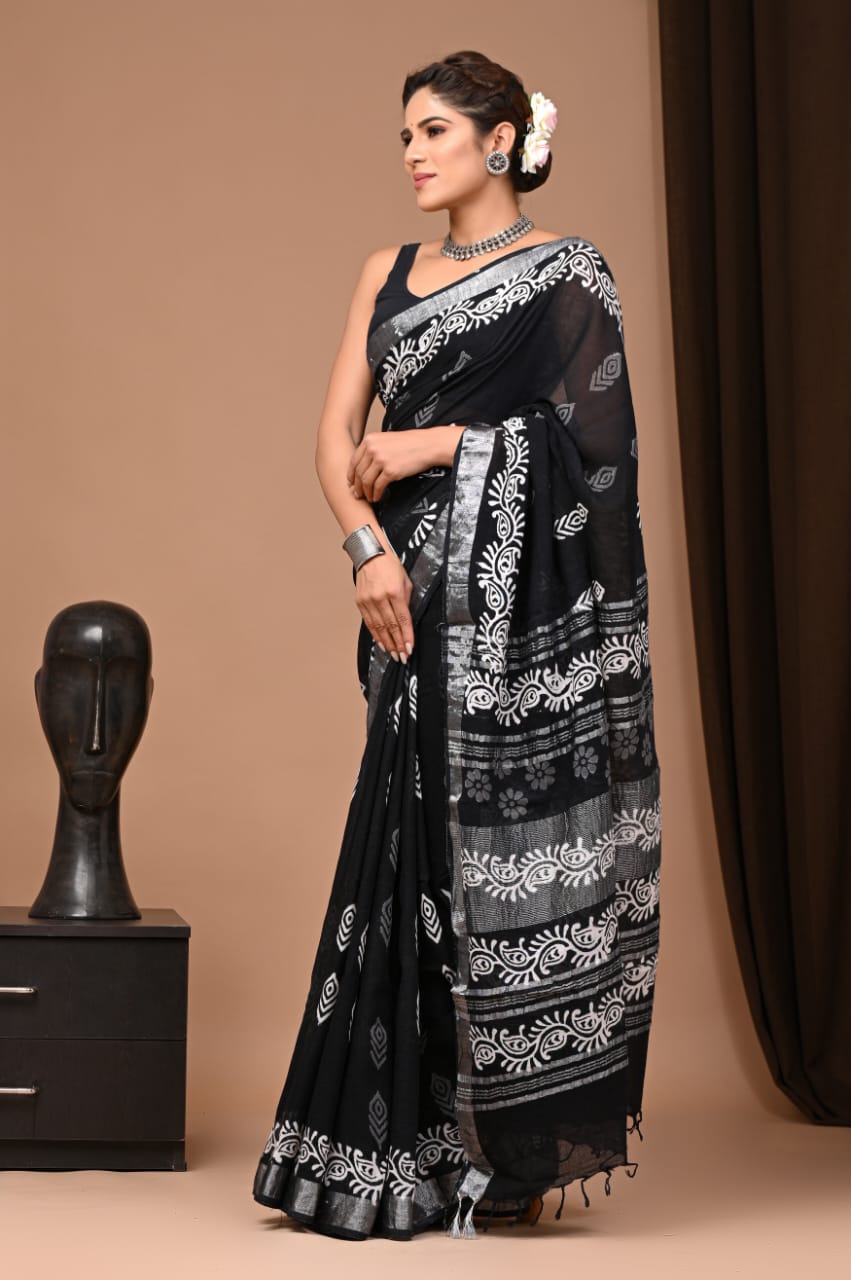 Pure Linen Saree - The Pyt Store