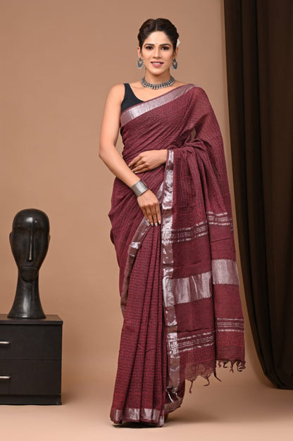 Pure Linen Saree - The Pyt Store