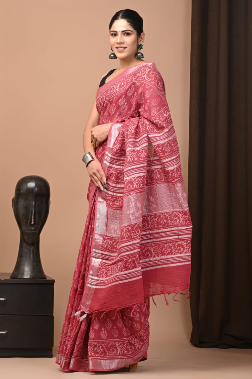 Pure Linen Saree - The Pyt Store