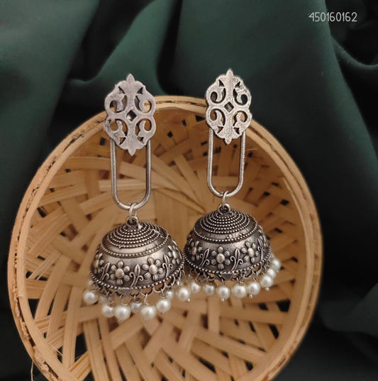 Modern Silver Jhumka - The Pyt Store