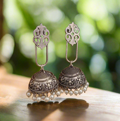 Modern Silver Jhumka - The Pyt Store